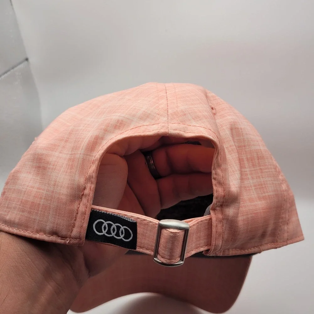 Audi Baseball Cap Hat Peach Pink Heathered Adjustable Logo Mens Womens